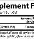 Carlson CGel 1000 mg Vitamin C Immune Support and Tissue Health Antioxidant 60 Soft gels