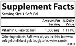 Carlson CGel 1000 mg Vitamin C Immune Support and Tissue Health Antioxidant 60 Soft gels