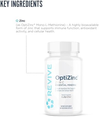 Revive Md Zinc Mineral Supplement For Men & Women - Supports Immunity & Cellular Health With 50Mg Optizinc - Antioxidant & Immune Support - 60 Capsules