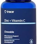 Trace Minerals Zinc Plus Vitamin C - Chewable Multivitamin For Enzyme Function & Healthy Growth Support - Vitamin & Mineral Supplement For Immune Health - Raspberry, 60 Chewable Wafers (60 Servings)