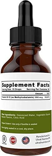 Vitamin B12 Drops. 90 Day Supply. Liquid B12 for Best Absorption - Methylcobalamin B12 Great for Energy. Sublingual B12 Drops
