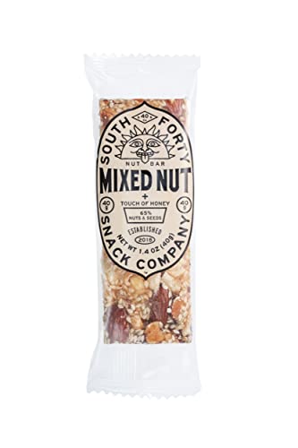 South 40 Snacks Pistachio and Mixed Nut Bar, Extra Crunchy Nut Snack Bar, Simple Ingredients, Honey and Sugar, Unique Delicious Healthy Nut Clusters, Individually Wrapped (40g Bar, Pack of 12)