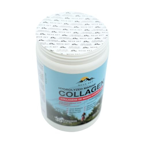 Neva Set Hydrolyzed Marine Collagen With Hyaluronic Acid & Vitamin C 350G/70 Scoops From Nevaset With Delicious Natural Cherry Flavour. Supports Joints Hair Skin Bones Muscles And Cognitive Function