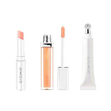 Sigma Beauty Lip Care Trio Conditioning Lip Mask Hydrating Lip Gloss Moisturizing Lip Balm Hyaluronic Acid VITAMIN E JOJOBA OIL