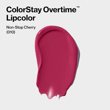 Revlon Liquid Lipstick With Clear Lip Gloss Colorstay Overtime Lipcolor Dual Ended With Vitamin E 010 Non-Stop Cherry 0.07 Fl Oz
