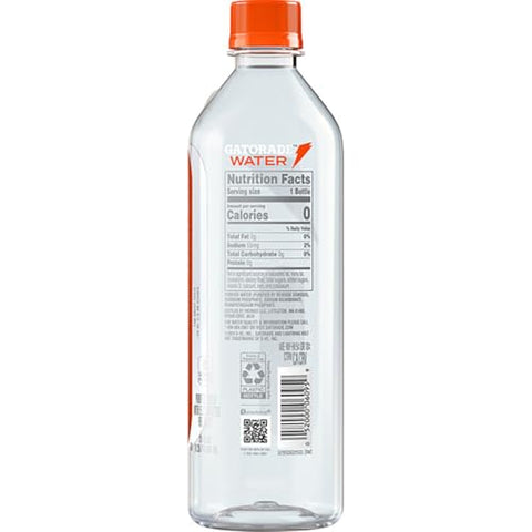 Gatorade Water, 20 fl oz Bottle, Unflavored, Alkaline, Electrolyte Infused