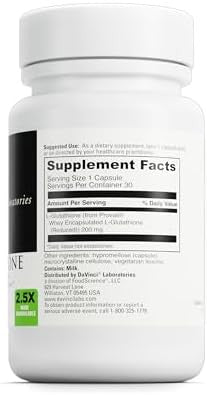 Davinci Labs Glutathione Helps To Support Immune System Brain Health Digestive Health & More With Glutathione & Whey Protein Gluten & Soy 30 Vegetarian Capsules