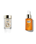 Roc Am To Pm Glow + Smooth Serum Bundle: Roc Vitamin C Serum For Day + Retinol Serum Night Capsules For Fine Lines Wrinkles And Uneven Tone