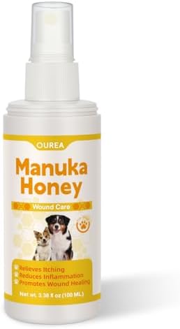 Manuka Honey for Dogs, Hot Spot & Wound Care Spray, Promotes Wound Healing, Soothes Itching & Inflammation, Natural Skin Care Spray for Dog, Safe, Easy to Use, 3.38 oz Bottle