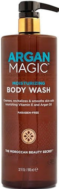 Argan Magic Cleansing Body Wash - Gently Cleanses Revitalizes & Smooths Skin Enriched With Argan Oil Sweet Almond Oil & Vitamin E Made In Usa Paraben Cruelty (32 Oz / 946 Ml)