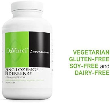 Davinci Labs Zinc Lozenge + Elderberry Supplement To Support Immune System Healthy Lungs & Throat Tissues With Vitamin D3 Zinc Elderberry & More Lemon Flavor 60 Lozenges