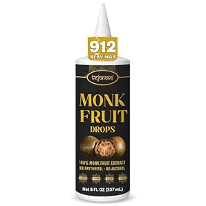 Monk Fruit Sweetener Drops, Zero Calorie & Zero Carb Sugar Alternative for Coffee, Tea, Smoothies & Recipes, Keto & Low Carb Friendly Liquid Sweetener, 227 Serving, 2 FL oz (59 ml)