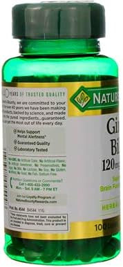 Nature's Bounty Ginkgo Biloba Double Strength 120 Mg 100 Capsules Pack Of 2