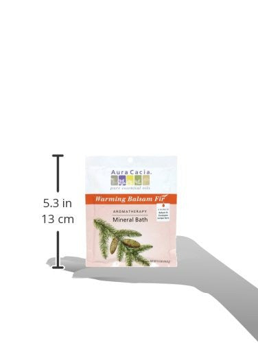 Aura Cacia Aromatherapy Mineral Bath Warming Balsam Fir 2.5 ounce packet Pack of 3