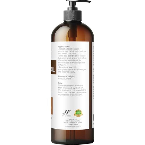 velona MCT Coconut Oil - 16 Fl Oz | 100% Pure and Natural Carrier Oil | Fractionated | Skin, Face, Body, Hair Care | Use Today - Enjoy Results