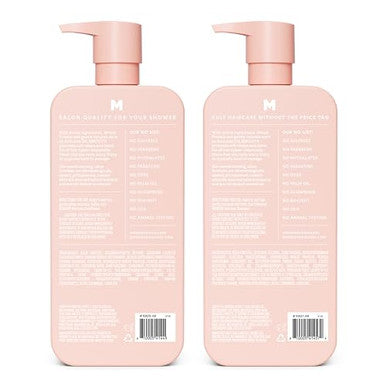 Monday Haircare Smooth Shampoo + Conditioner Bathroom Set (2 Pack) 27Oz Each For Frizzy Coarse And Curly Hair Made From Coconut Oil Shea Butter & Vitamin E 100% Recyclable Bottles