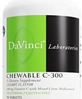 Davinci Labs Chewable C300 Vitamin C Supplement To Support Immune Health Cholesterol And Collagen Production With Vitamin C Pectin And More Gluten Cherry Flavor 90 Vegetarian Tablets