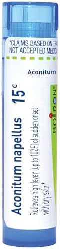 Boiron Aconitum Napellus 15C For High Fever Of Sudden Onset With Dry Skin 80 Pellets