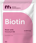 Micro Ingredients Biotin 10000 Mcg With Hyaluronic Acid 25 Mg Per Serving Made With Coconut Oil 365 Softgels 1 Per Day One Year Supply Non-Gmo & Gluten Free
