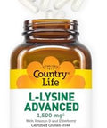 Country Life L-Lysine 1500Mg Capsules With Vitamin D & Elderberry ÃƒÂ¢Ã¢â€šÂ¬Ã¢â‚¬Å“ Advanced Immune Support And Collagen Renewal ÃƒÂ¢Ã¢â€šÂ¬Ã¢â‚¬Å“ Certified Gluten-& Vegan ÃƒÂ¢Ã¢â€šÂ¬Ã¢â‚¬Å“ 180 Capsules