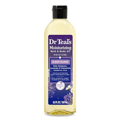 Dr Teal'S Moisturizing Bath & Body OilSleep Blend With MelatoninLavender & Chamomile Essential Oils8.8 Fl Oz.
