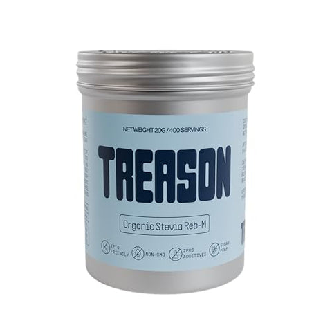 Treason 100% Stevia RebM Extract No Bitterness Tastes Like Sugar Keto Friendly No Erythritol No Additives 400 Servings 20g