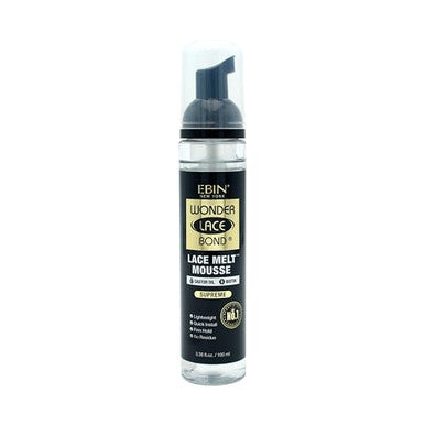 Ebin York Wonder Lace Bond Melt Mousse 3.38Oz/100Ml- Extreme Firm Hold (Supreme) Biotin + Castor Oil No Residue Long Lasting Formula With Protecting Edges Gives Undetectable And Natural Look