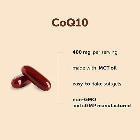 Micro Ingredients Coq10 400 Mg Per Serving 240 Softgels Made With Coconut Mct Oil Coenzyme Q10 (Ubiquinone) Non-Gmo