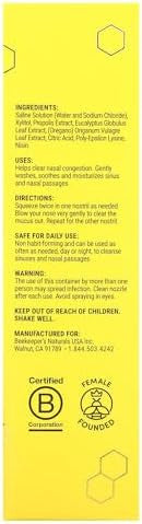 Beekeepers Naturals Propolis Plus Nasal Spray, 1 Fz