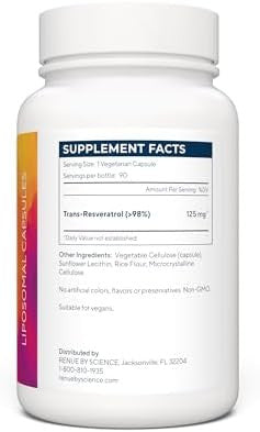 Renue By Science Resveratrol High Strength Liposomal Resveratrol Supplement 90 Trans Resveratrol Capsules 125Mg Reservatrol Per Serving Non-Gmo Made In The Usa Third Party Tested