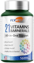 21 Vitamins &Minerals All-In-One Support, Multivitamin, Vitamin A, K2, D3,. Calcium, Zinc, Made In Usa 20 Capsules