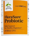 Terry Naturally Florasure Probiotic Digestion Supplement To Aid Against Occasional Bloating & Support Gas Relief Gut Health Support Supplement With Bifidobacterium Bifidum 30 Capsules