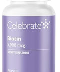 Celebrate Biotin 5000 mcg 90 Count