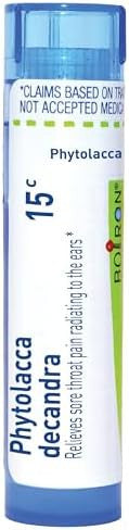 Boiron Phytolacca Decandra 15C For Sore Throat Pain Radiating To The Ears 80 Pellets