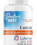Doctor'S Best Lutein Featuring Lutemax Nongmo Gluten Eye Health 20 Mg 60 Softgels