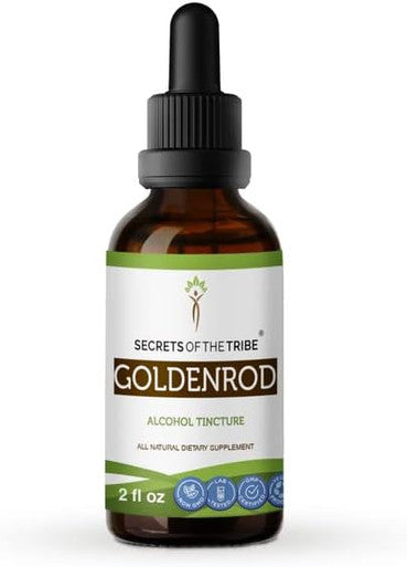 Secrets of the Tribe Goldenrod Tincture Alcohol Extract, High-Potency Herbal Drops, Tincture Made from Goldenrod (Solidago spp.) Dried Herb 2 oz
