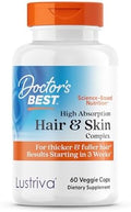 High Absorption Hair and Skin Complex Clinically Shown To Grow Thicker Healthier Hair In 3 Weeks Supports Hair Growth and Skin Health NonGmo Gluten Soy Vegan 60 Veggie Capsules