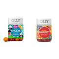 Olly Kids Chillax Magnesium Gummies Plus L-Theanine Lemon Balm & Kids Immunity Gummy Immune Support Wellmune Elderberry Vitamin C Zinc Chewable Supplement Cherry 50 Count