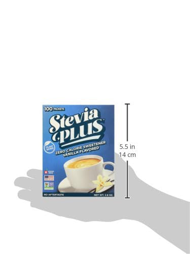 Sweetleaf Stevia Plus Zero Calorie Sweetener Vanilla Flavor Plant-Based Vegan Friendly her Gluten & Non-GMO 100 Count 2.8 Ounce (Pack of 6)