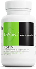 Davinci Labs Biotin Supports Skin & Hair Health Intestinal Flora Function Dietary Supplement With Vitamin C & Calcium As Ca Carbonate Vegetarian Gluten 60 Capsules