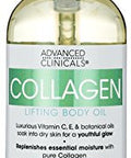 Advanced Clinicals Collagen Lifting Body Oil with Vitamin C, Vitamin E fo neck, decollete, upper arms, thighs 3.8 fl.oz. (112ml)