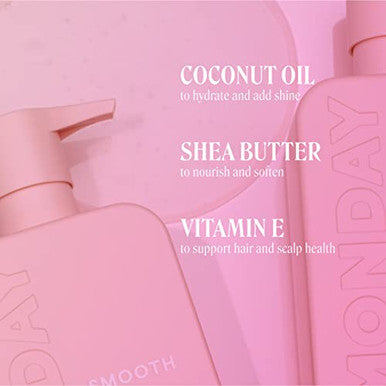 Monday Haircare Moisture Conditioner 12Oz For Dry Coarse Stressed Coily And Curly Hair Made From Coconut Oil Rice Protein Shea Butter & Vitamin E 100% Recyclable Bottles (350Ml) (10434)