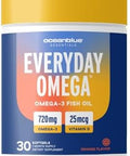Oceanblue Essentials Everyday Omega Minis Burpless Fish Oil With Vitamin D3 Heart And Immune Support Easy To Swallow Mini Softgels Orange Flavor 3 Month Supply (180 Count Minicap)