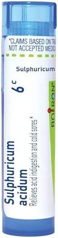 Boiron Sulphuricum Acidum 6C For Acid Indigestion & Cold Sores 80 Pellets