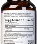 Bluebonnet Nutrition Lglutamine 500Mg Supports Immune Function Nitrogen Transporter Soy & Gluten Nongmo Kosher Vegan 50 Vegetable Capsules White 50 Count