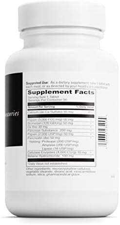 Davinci Labs Allzyme Dietary Supplement To Support Digestive Tract Function And Nutrient Absorption With Calcium Pepsin Bromelain Papain Pancreatin And More Gluten 90 Tablets
