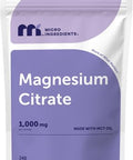 Micro Ingredients Magnesium Citrate 1000 Mg Per Serving 240 Softgels Magnesium Supplements For Men And Women Made With Mct Oil Non-Gmo Gluten Free