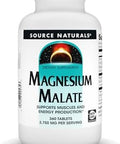 Source Naturals Magnesium Malate - 3750Mg Per Serving - Essential Magnesium Malic Acid Supplement - 180 Tablets