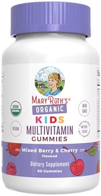 MaryruthS Gummies For Kidsa A' A usda Organic Multivitamin (Mixed Berry and Cherry) and Magnesium Calm (Hibiscus) No Gelatin Vitamins For Immunity Gut Health and Overall Wellness Vegan NonGmo