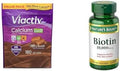 Viactiv Calcium Plus Vitamin D Supplement Soft Chews Brown Milk Chocolate 180 Count & Nature'S Bounty Biotin Supports Healthy Hair Skin And Nails 10000 Mcg Rapid Release Softgels